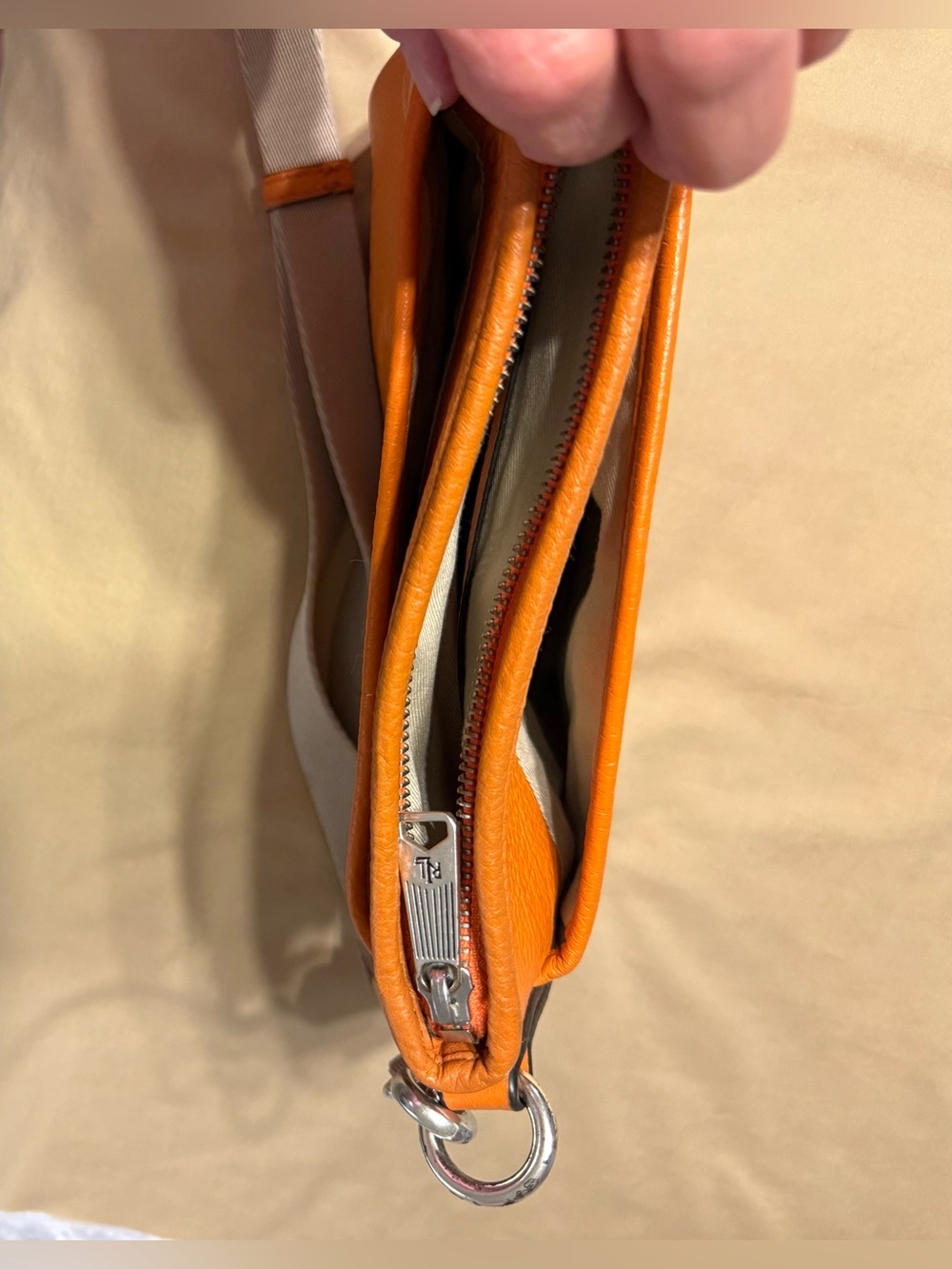 Lauren Ralph Lauren Mustard Yellow Leather Shoulder Bag - Picture 3 of 4